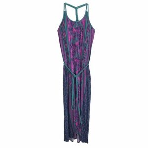 The North Nicolette Face Purple and Teal Printed Maxi Dress